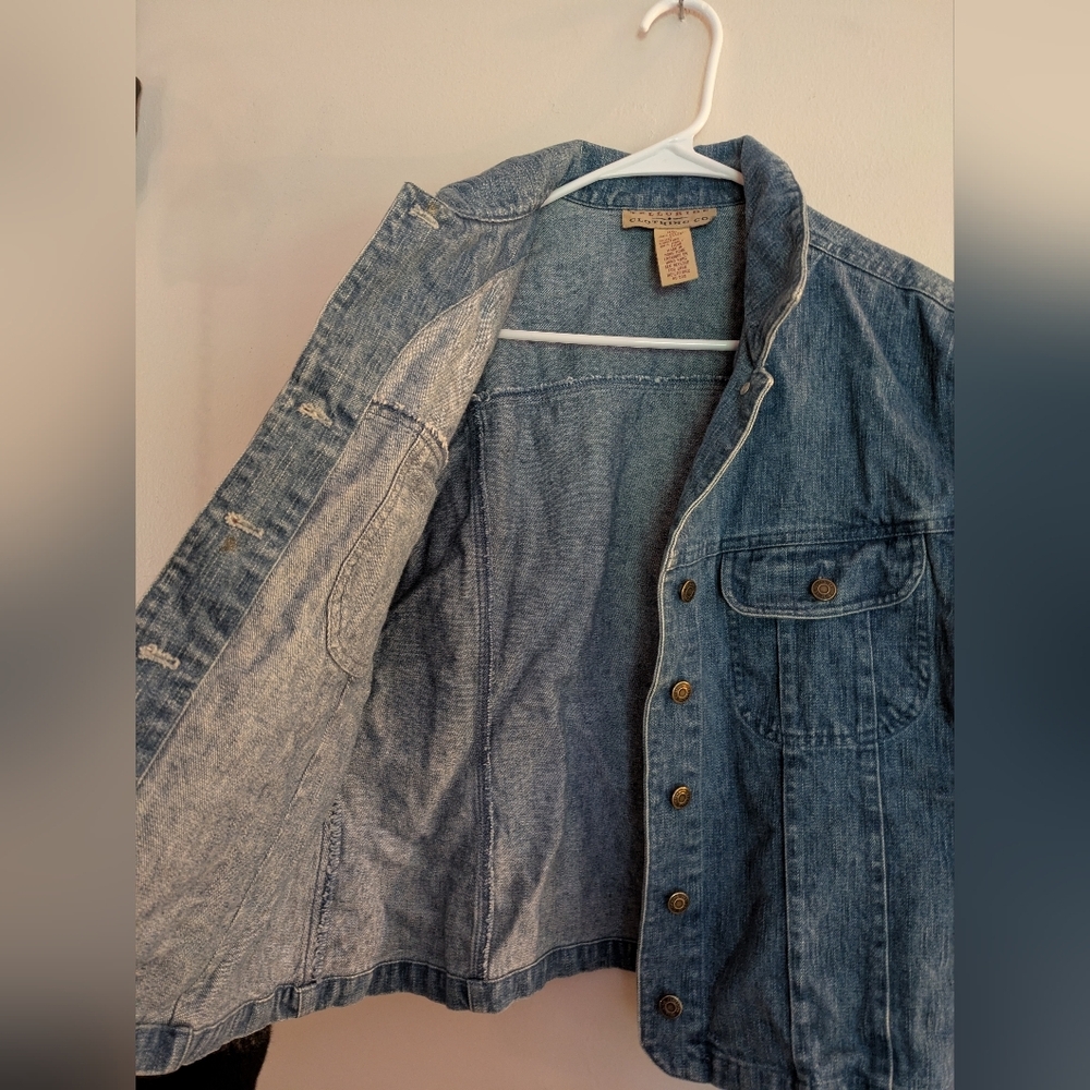 Telluride Clothing Company Vintage Denim Jacket With Wool Sleeves Size 10 - Picture 4 of 7